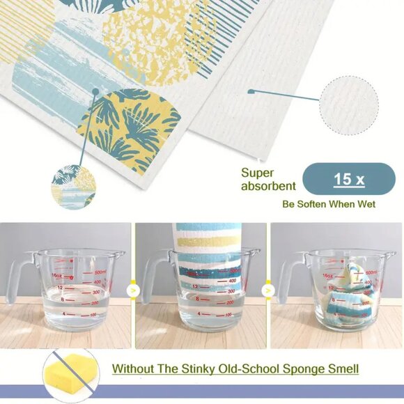 NEW Set of 6 Swedish Dishcloths - Ocean Collection, Reusable & Sustainable - Picture 4 of 7